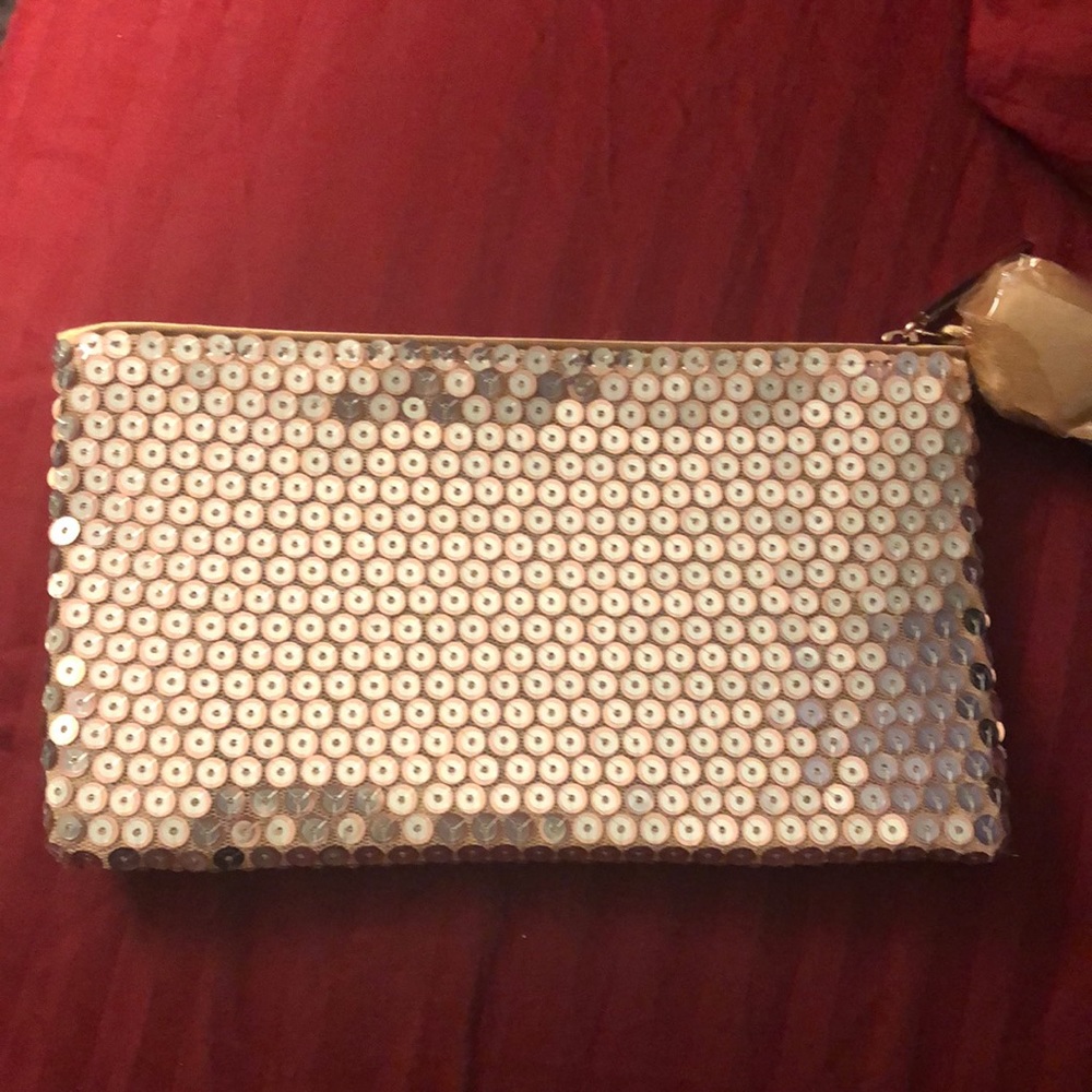 NEW MAC COSMETICS makeup bag clutch case -sequin